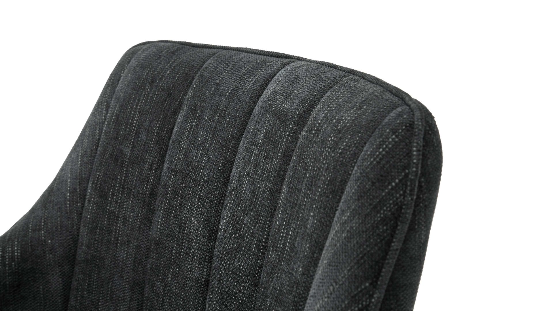 Polsterstuhl Mca furniture aus Stoff in Anthrazit Armlehnstuhl Sasselo mit Drehfunktion anthrazitfarbene Chenille & schwarzes Metallgestell