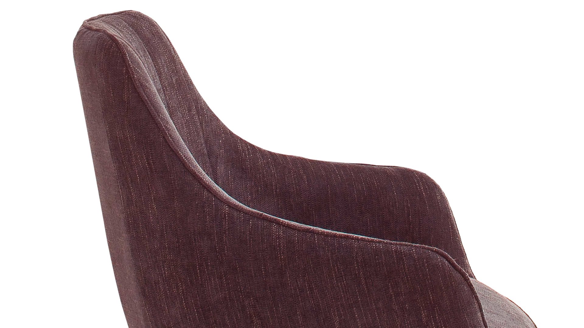 Polsterstuhl Mca furniture aus Stoff in Dunkelrot Armlehnstuhl Sasselo mit Drehfunktion merlotfarbene Chenille & schwarzes Metallgestell