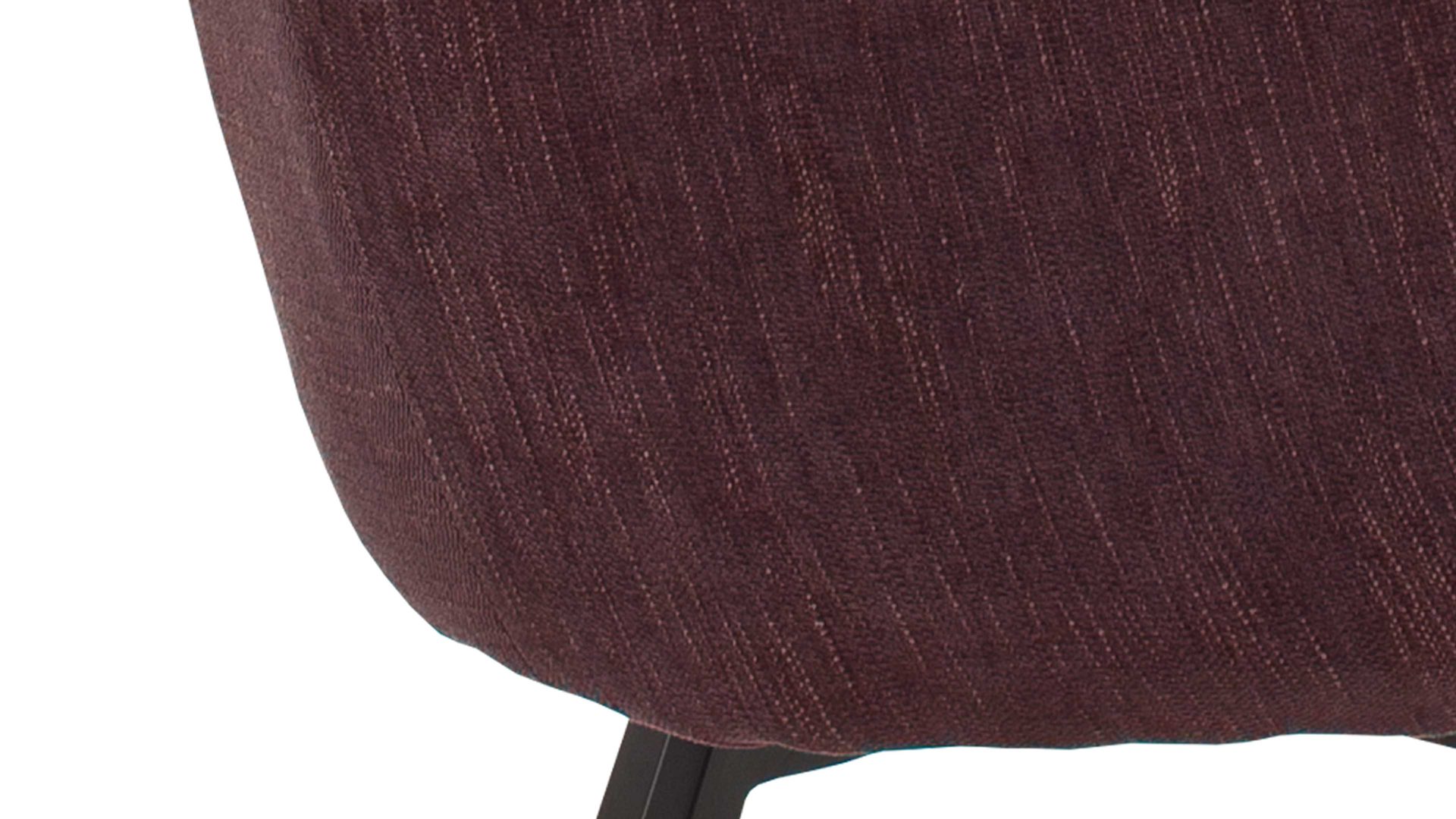 Polsterstuhl Mca furniture aus Stoff in Dunkelrot Armlehnstuhl Sasselo mit Drehfunktion merlotfarbene Chenille & schwarzes Metallgestell