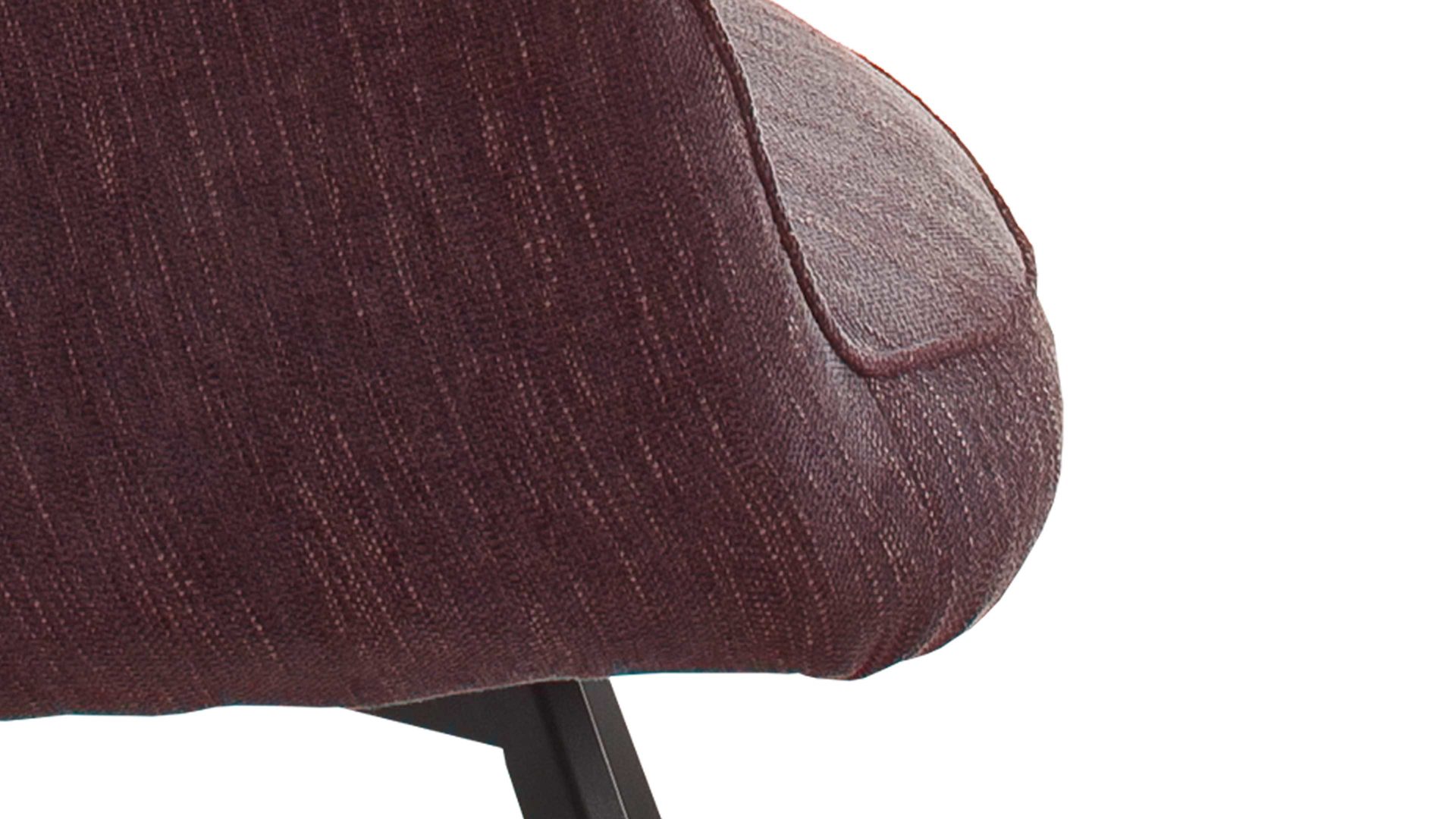 Polsterstuhl Mca furniture aus Stoff in Dunkelrot Armlehnstuhl Sasselo mit Drehfunktion merlotfarbene Chenille & schwarzes Metallgestell