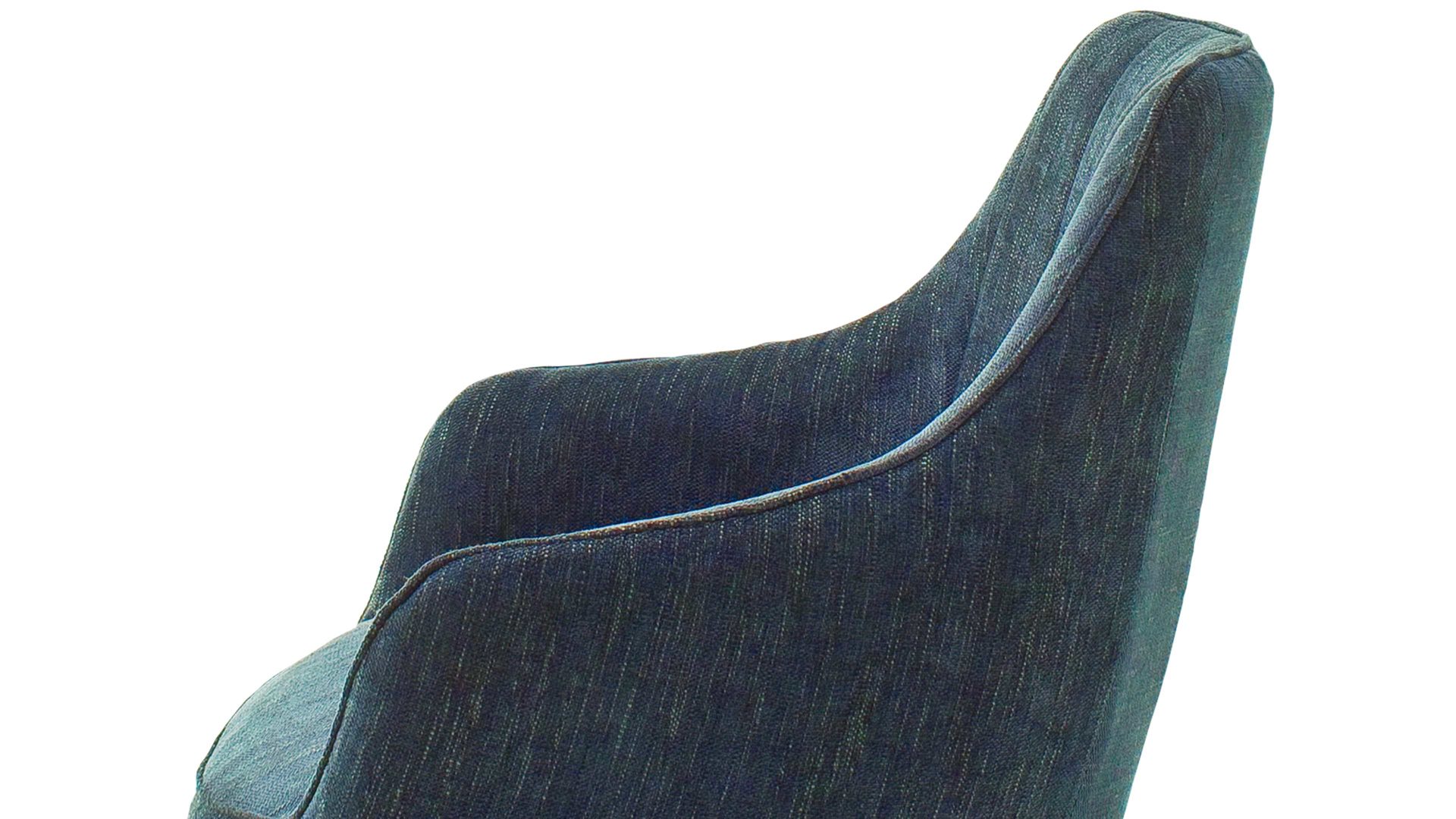 Polsterstuhl Mca furniture aus Stoff in Petrol Armlehnstuhl Sasselo mit Drehfunktion petrolfarbene Chenille & schwarzes Metallgestell