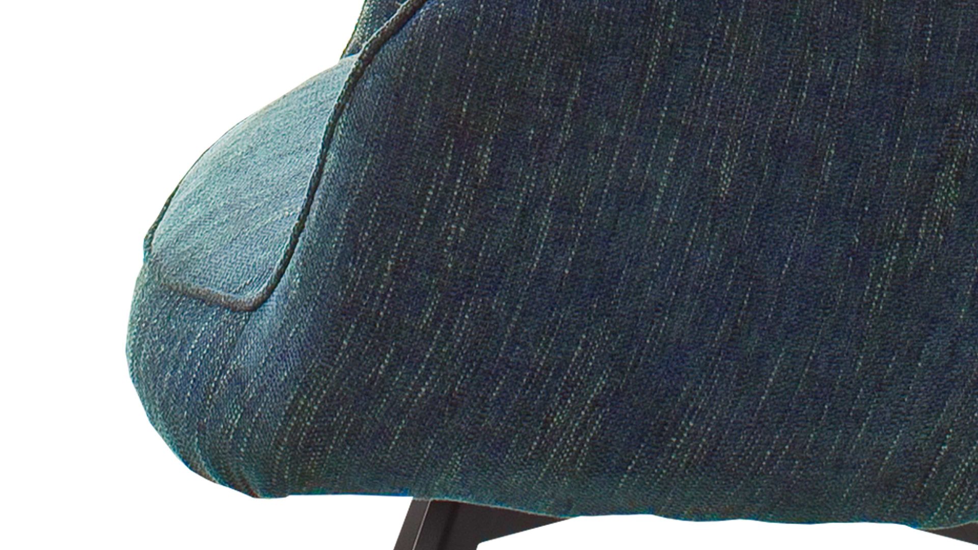 Polsterstuhl Mca furniture aus Stoff in Petrol Armlehnstuhl Sasselo mit Drehfunktion petrolfarbene Chenille & schwarzes Metallgestell