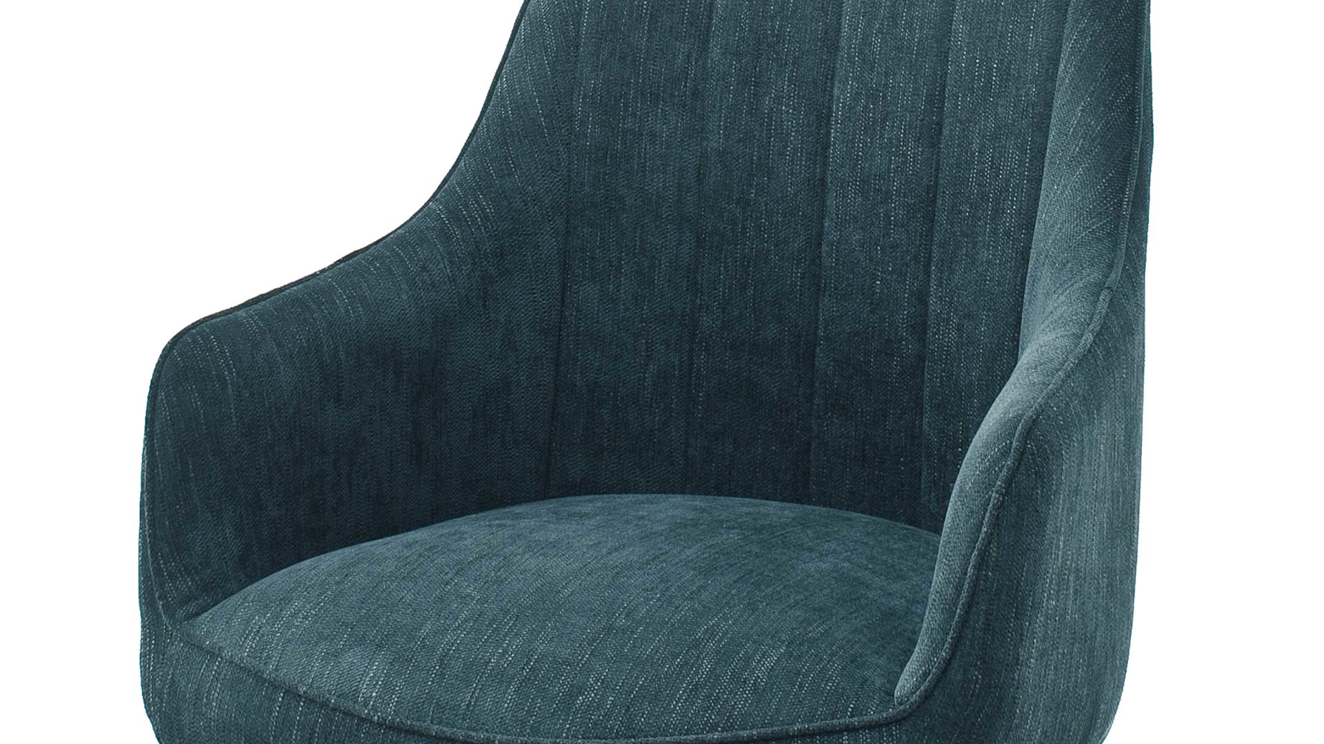 Polsterstuhl Mca furniture aus Stoff in Petrol Armlehnstuhl Sasselo mit Drehfunktion petrolfarbene Chenille & schwarzes Metallgestell