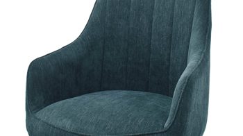 Polsterstuhl Mca furniture aus Stoff in Petrol Armlehnstuhl Sasselo mit Drehfunktion petrolfarbene Chenille & schwarzes Metallgestell