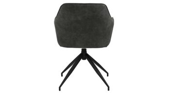 Vierfußstuhl Actona group aus Stoff in Anthrazit Armlehnstuhl Brenda mit Drehfunktion anthrazitfarbener Bezug Preston 96 & schwarze Metallfüße