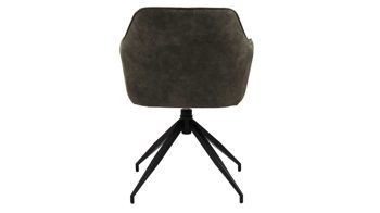 Vierfußstuhl Actona group aus Stoff in Dunkelgrün Armlehnstuhl Brenda mit Drehfunktion olivgrüner Bezug Preston 38 & schwarze Metallfüße