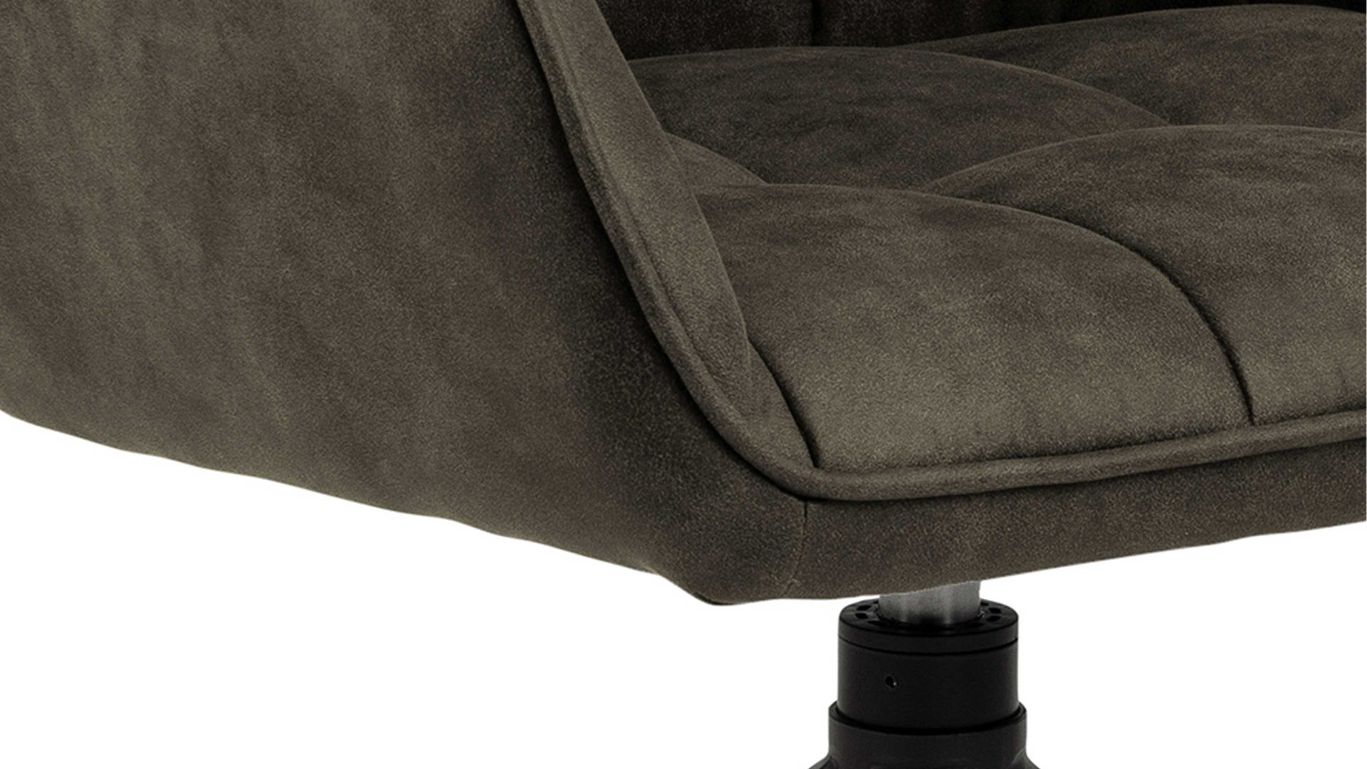 Vierfußstuhl Actona group aus Stoff in Dunkelgrün Armlehnstuhl Brenda mit Drehfunktion olivgrüner Bezug Preston 38 & schwarze Metallfüße