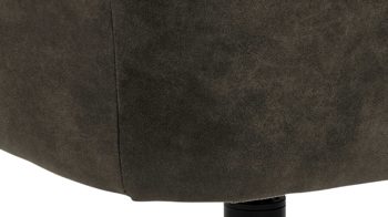 Vierfußstuhl Actona group aus Stoff in Dunkelgrün Armlehnstuhl Brenda mit Drehfunktion olivgrüner Bezug Preston 38 & schwarze Metallfüße