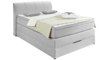 Boxspringbett Sun garden | 162719 aus Stoff in Hellgrau Boxspringbett Modesto hellgraues Flachgewebe MT50375-720 – Liegefläche ca. 140 x 200 cm