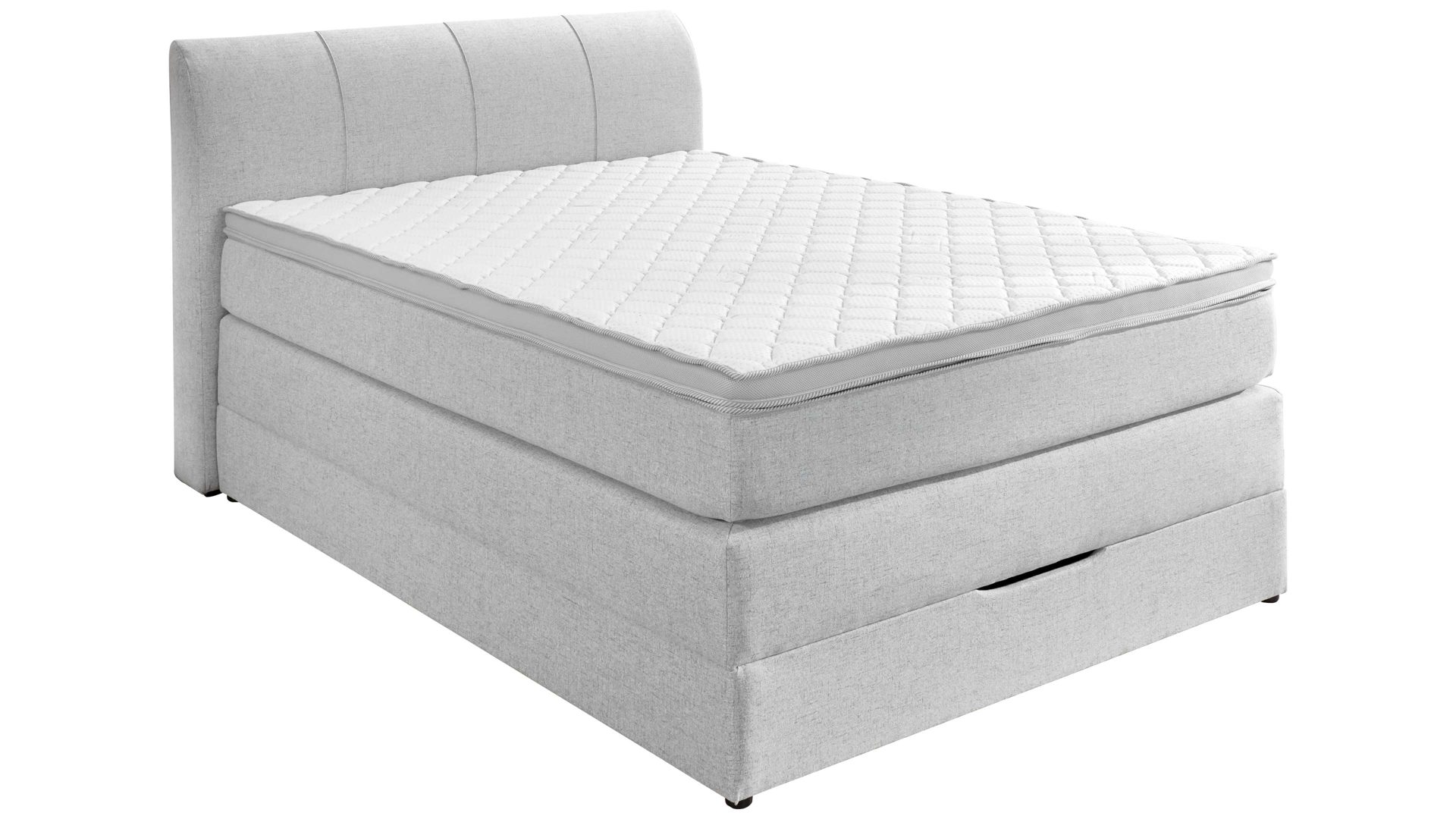 Boxspringbett Sun garden | 162719 aus Stoff in Hellgrau Boxspringbett Modesto hellgraues Flachgewebe MT50375-720 – Liegefläche ca. 140 x 200 cm