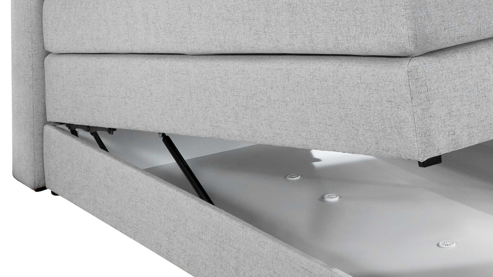 Boxspringbett Sun garden | 162739 aus Stoff in Hellgrau Boxspringbett Modesto hellgraues Flachgewebe MT50375-720 – Liegefläche ca. 140 x 200 cm