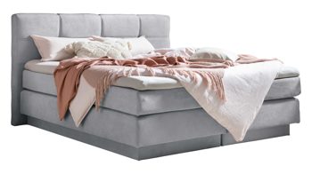 Boxspringbett Sun garden | 162719 aus Stoff in Hellgrau Boxspringbett Portage silbergrauer Stoffbezug 50456-720 – Liegefläche ca. 180 x 200 cm