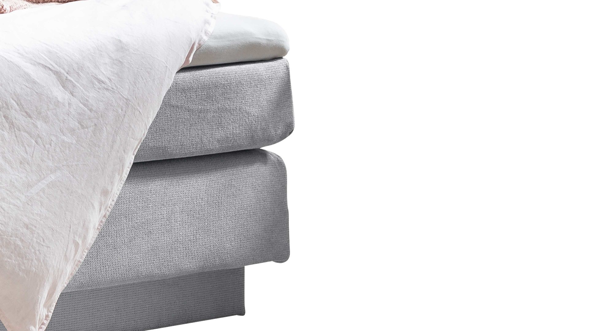 Boxspringbett Sun garden | 162739 aus Stoff in Hellgrau Boxspringbett Portage silbergrauer Stoffbezug 50456-720 – Liegefläche ca. 180 x 200 cm