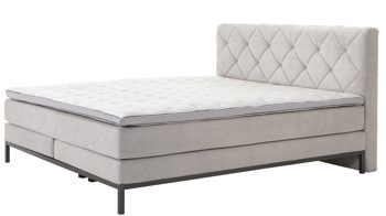 Boxspringbett Sun garden | 162739 aus Stoff in Hellgrau Boxspringbett Rockaway silbergrauer Stoffbezug 50456-720 – Liegefläche ca. 180 x 200 cm