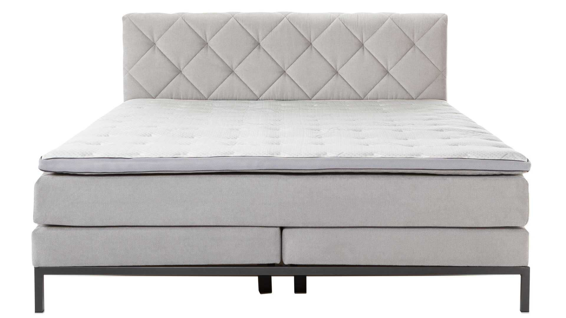 Boxspringbett Sun garden | 162739 aus Stoff in Hellgrau Boxspringbett Rockaway silbergrauer Stoffbezug 50456-720 – Liegefläche ca. 180 x 200 cm