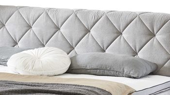 Boxspringbett Sun garden | 162739 aus Stoff in Hellgrau Boxspringbett Rockaway silbergrauer Stoffbezug 50456-720 – Liegefläche ca. 180 x 200 cm