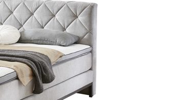 Boxspringbett Sun garden | 162739 aus Stoff in Hellgrau Boxspringbett Rockaway silbergrauer Stoffbezug 50456-720 – Liegefläche ca. 180 x 200 cm