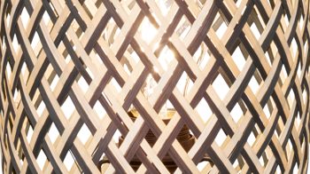 Pendelleuchte Fh fischer & honsel aus Holz in Holzfarben FH Hängeleuchte Hummel Bambusgeflecht – Länge ca. 71 cm