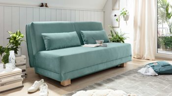 Schlafsofa Restyl aus Stoff in Grün Faltsofa Fringo mintfarbener Stoffbezug 55-6567 - Breite ca. 165 cm
