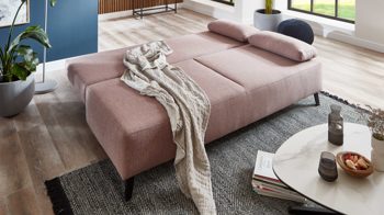 Schlafsofa Restyl aus Stoff in Pink Schlafsofa Sweet rosé Stoffbezug 55-6498 - Breite ca. 193 cm