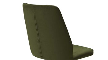 Polsterstuhl Standard furniture factory aus Stoff in Grün Polsterstuhl Eldar olivgrüner Stoffbezug Monolith 38 & schwarze Holzfüße