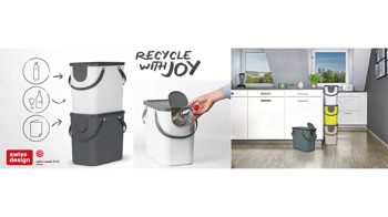 Mülleimer Rotho aus Kunststoff in Beige rotho modulares Recycling Müllsystem Albula Cappuccino - ca. 40 Liter