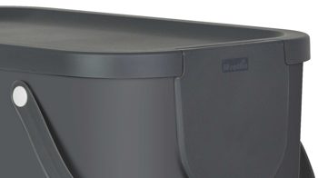 Mülleimer Rotho aus Kunststoff in Anthrazit rotho modulares Recycling Müllsystem Albula Anthrazit - ca. 25 Liter