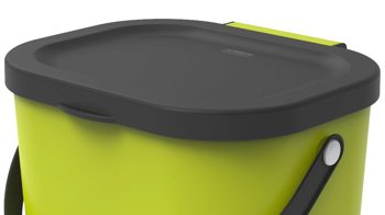 Mülleimer Rotho aus Kunststoff in Hellgrün rotho modulares Recycling Müllsystem Albula Limette - ca. 6 Liter