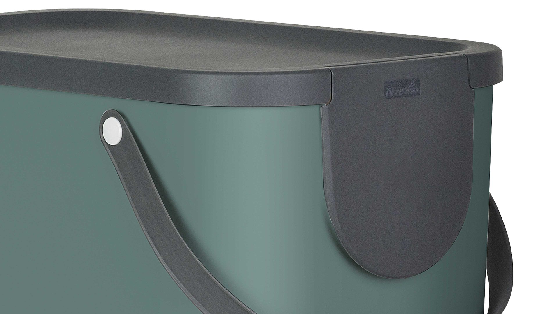 Mülleimer Rotho aus Kunststoff in Grün rotho modulares Recycling Müllsystem Albula Mistelzweiggrün - ca. 25 Liter