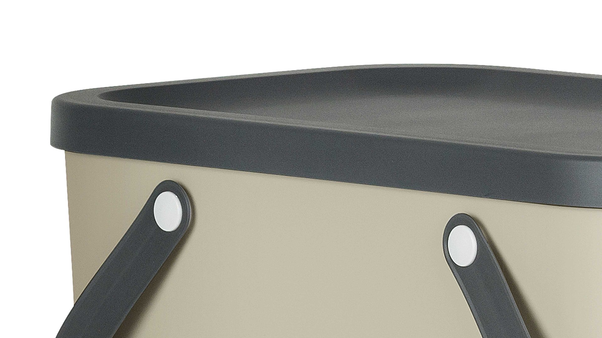 Mülleimer Rotho aus Kunststoff in Beige rotho modulares Recycling Müllsystem Albula Cappuccino - ca. 25 Liter