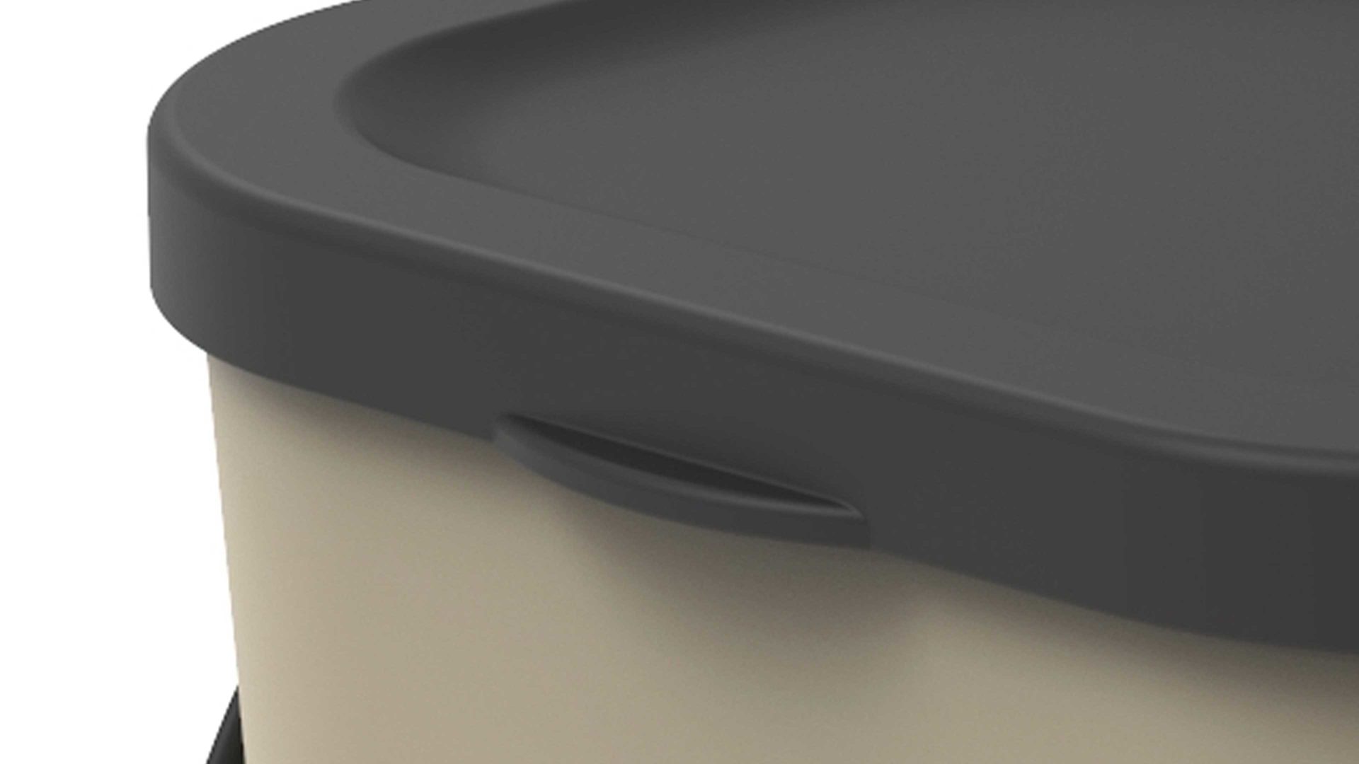 Mülleimer Rotho aus Kunststoff in Beige rotho modulares Recycling Müllsystem Albula Cappuccino - ca. 6 Liter