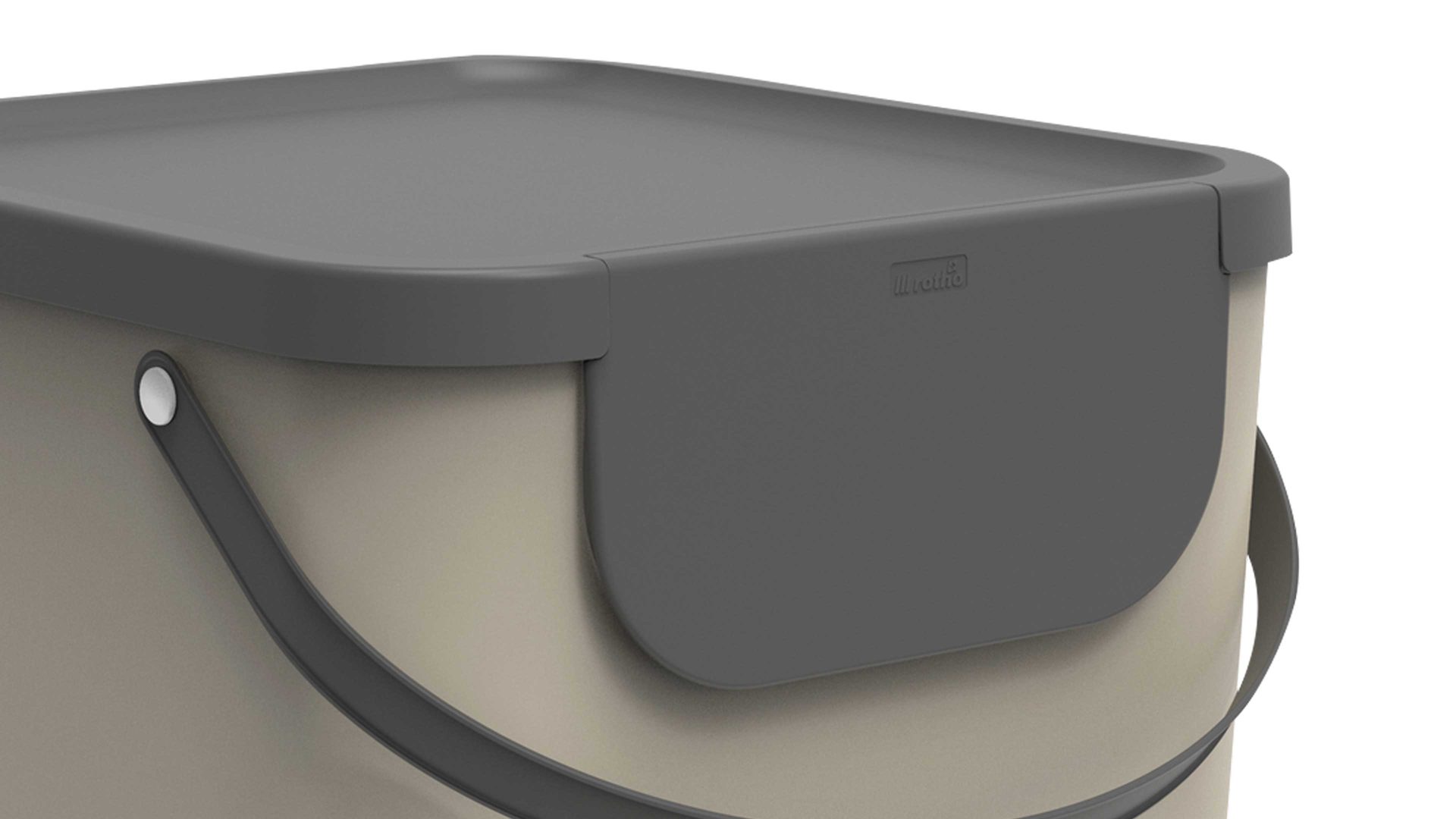 Mülleimer Rotho aus Kunststoff in Beige rotho modulares Recycling Müllsystem Albula Cappuccino - ca. 40 Liter