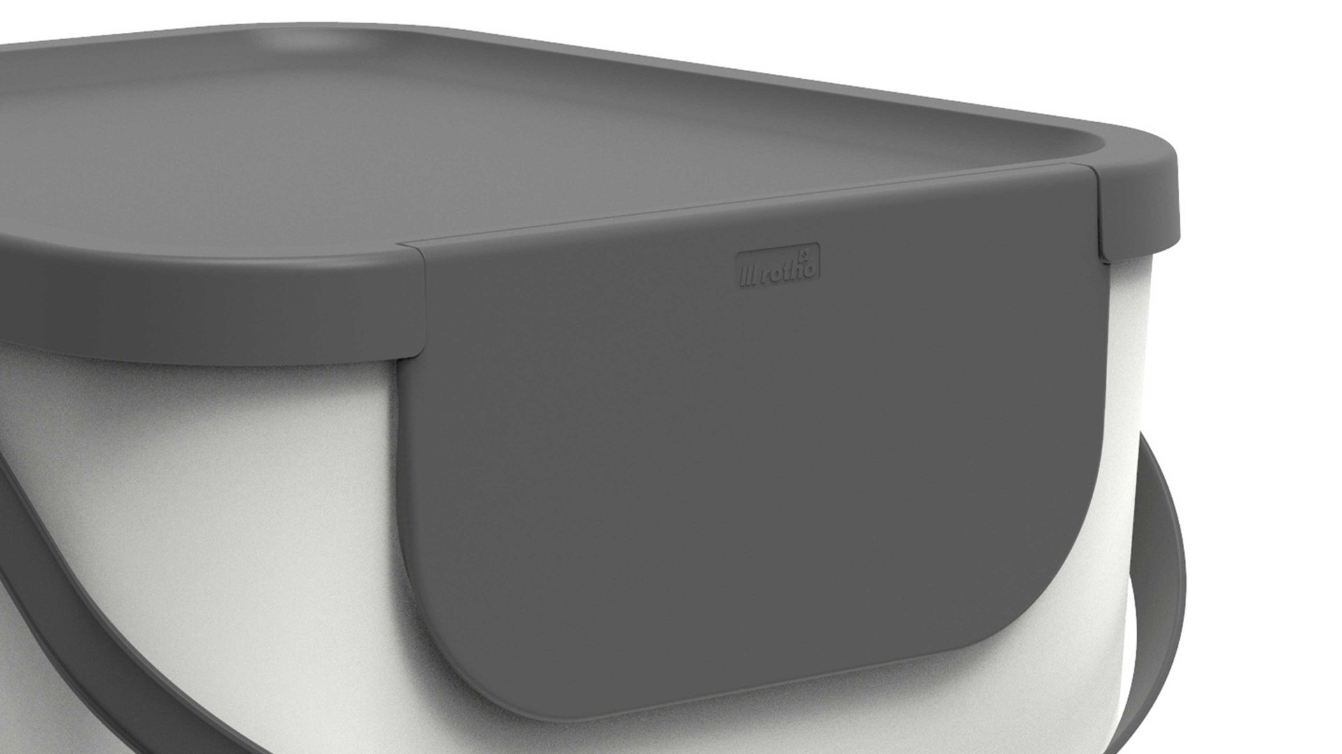 Mülleimer Rotho aus Kunststoff in Hellgrau rotho modulares Recycling Müllsystem Albula Mistelzweigweiß - ca. 40 Liter