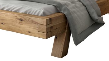 Bettgestell Elfo-möbel aus Holz in Holzfarben Massivholz Bettgestell Heinrich Eiche - Liegefläche ca. 180 x 200 cm