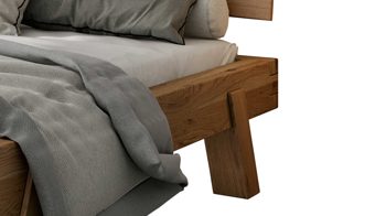 Bettgestell Elfo-möbel aus Holz in Holzfarben Massivholz Bettgestell Heinrich Eiche - Liegefläche ca. 140 x 200 cm