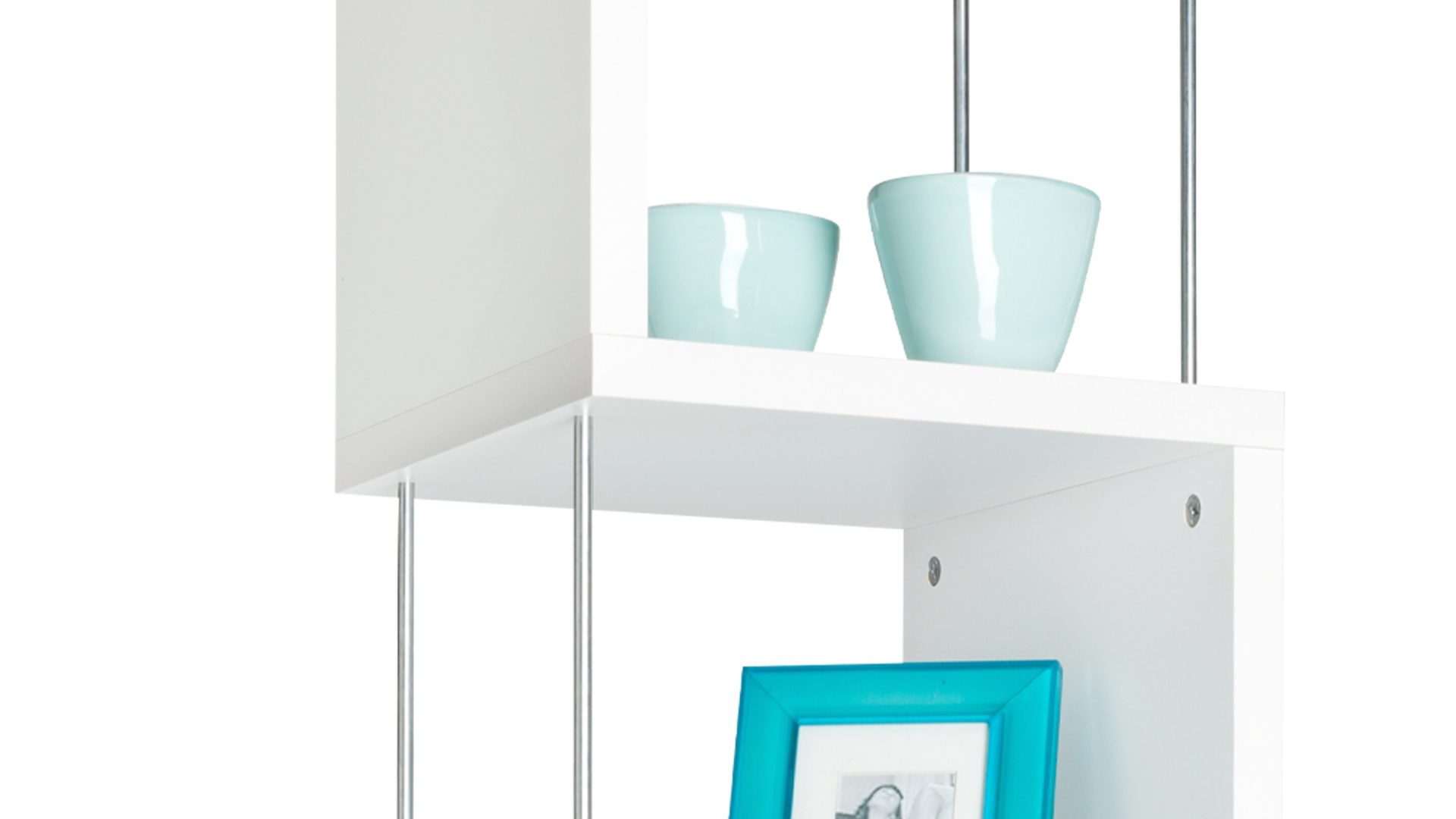 Regal Mäusbacher aus Holz in Weiß Standregal Sticks, auch als Raumteiler einsetzbar Mattweiß - ca. 33 x 126 x 33 cm