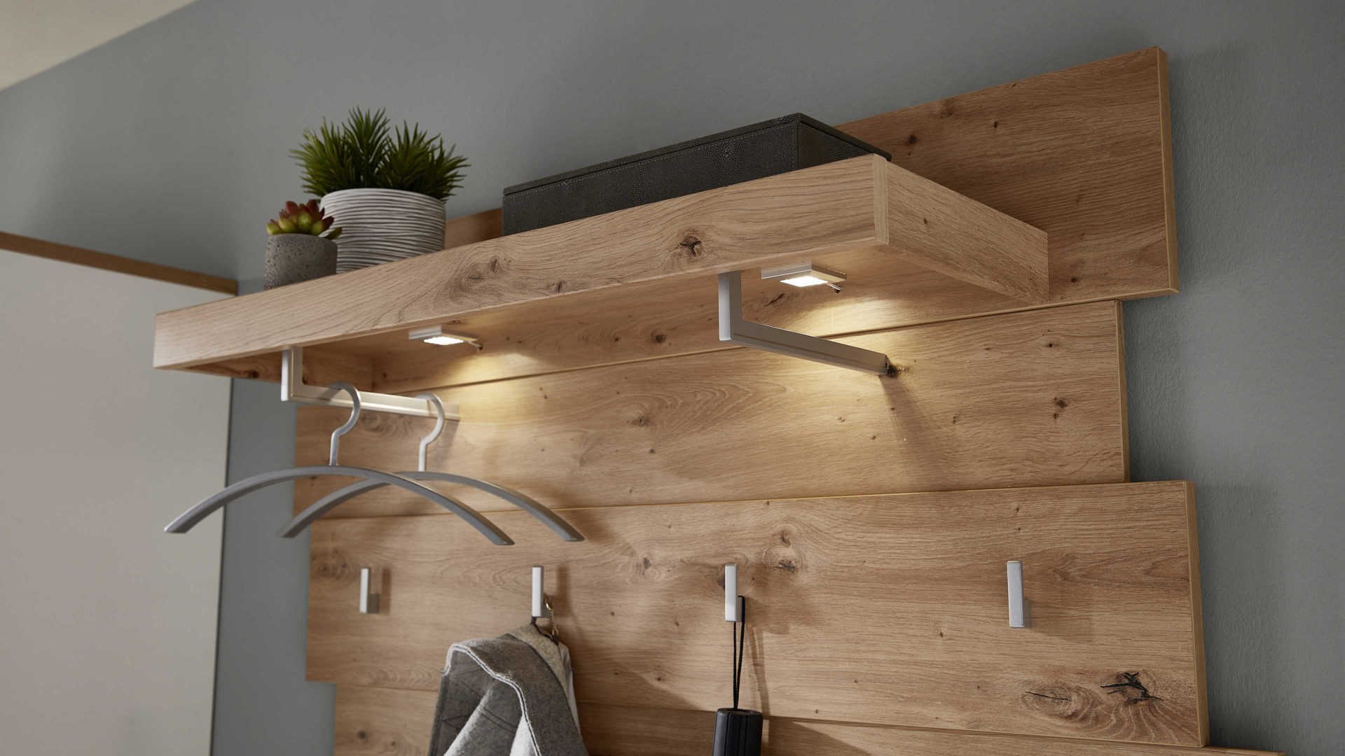 Wandgarderobe Innostyle aus Holz in Holzfarben Garderobenprogramm Signo II - Wandgarderobe Artisan Eiche - ca. 120 x 125 cm