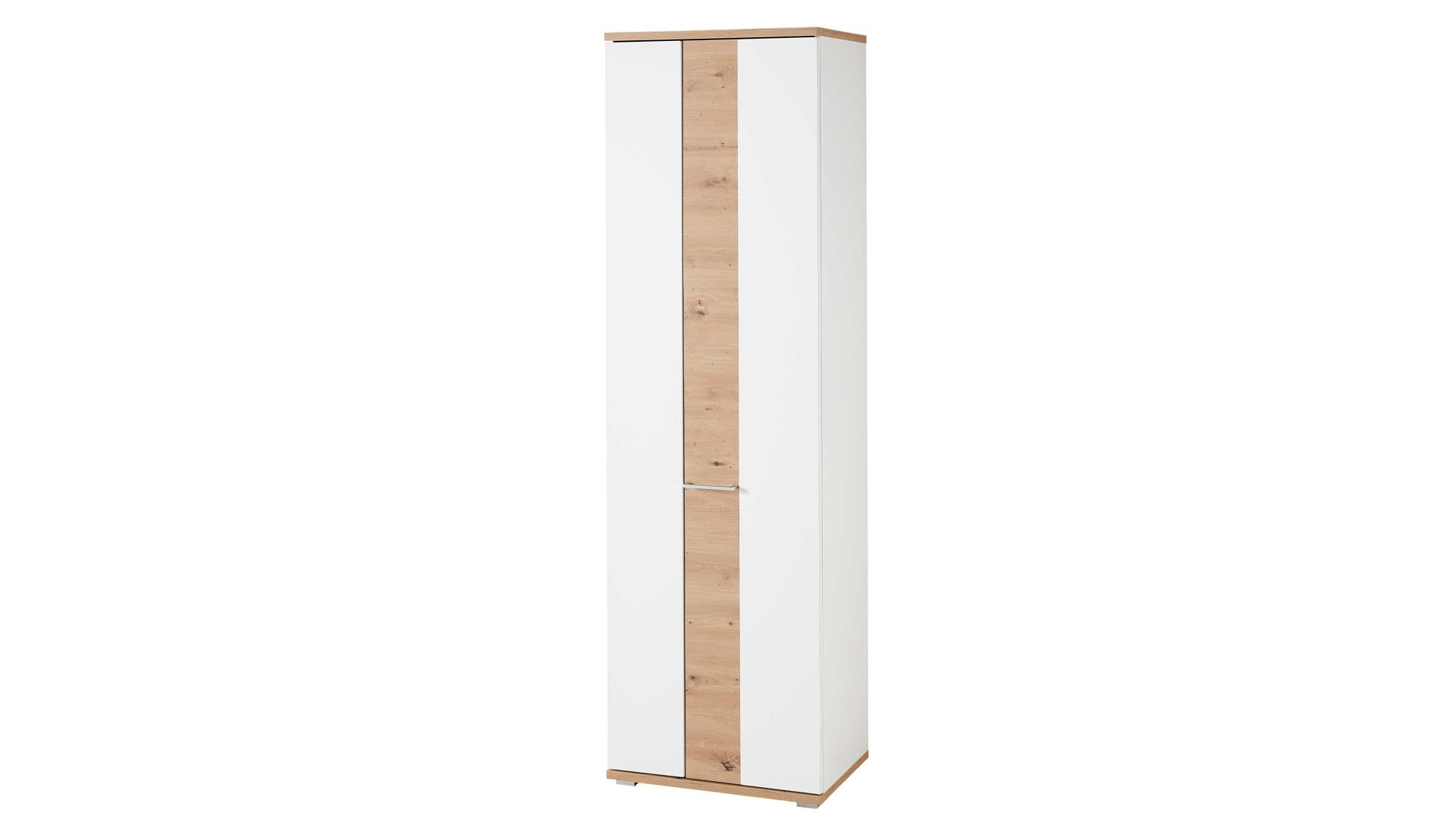 Garderobenschrank Innostyle aus Holz in Weiß Garderobenprogramm Signo II - Garderobenschrank Mattweiß & Artisan Eiche - zwei Türen, Breite ca. 60 cm