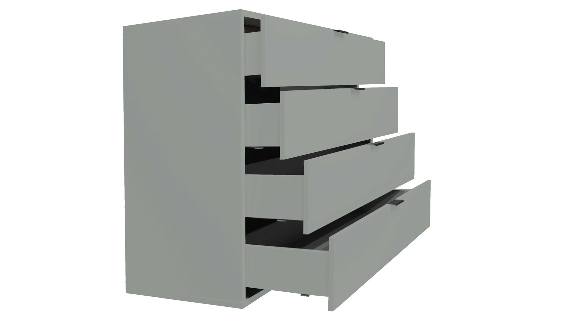 Schubladenkommode Mäusbacher aus Holz in Hellgrün Kommodenserie Bonnie - Schubladenkommode pinengrüner Mattlack - vier Schubladen, Breite ca. 119 cm