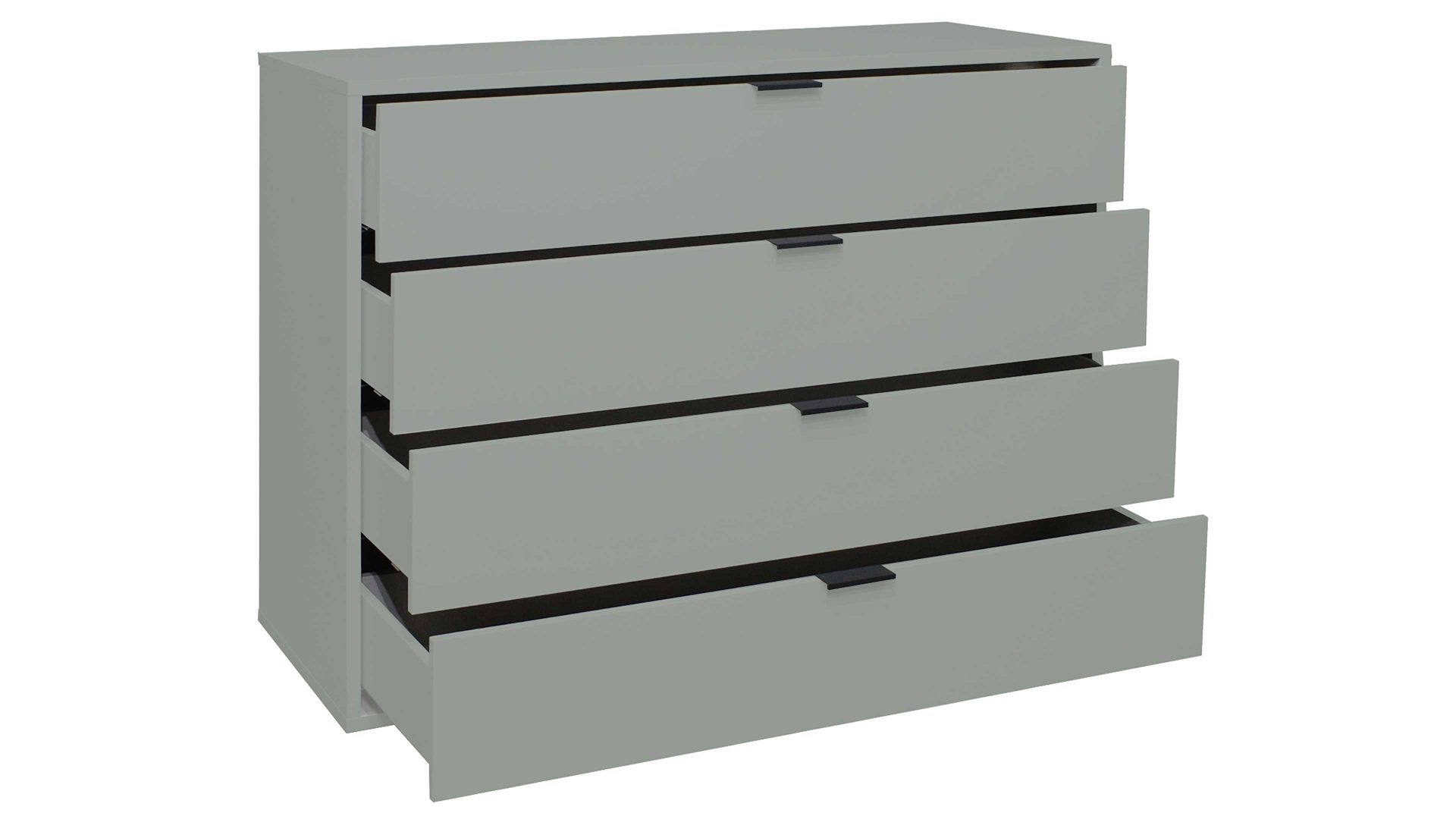 Schubladenkommode Mäusbacher i.i. aus Holz in Hellgrün Kommodenserie Bonnie - Schubladenkommode pinengrüner Mattlack - vier Schubladen, Breite ca. 119 cm