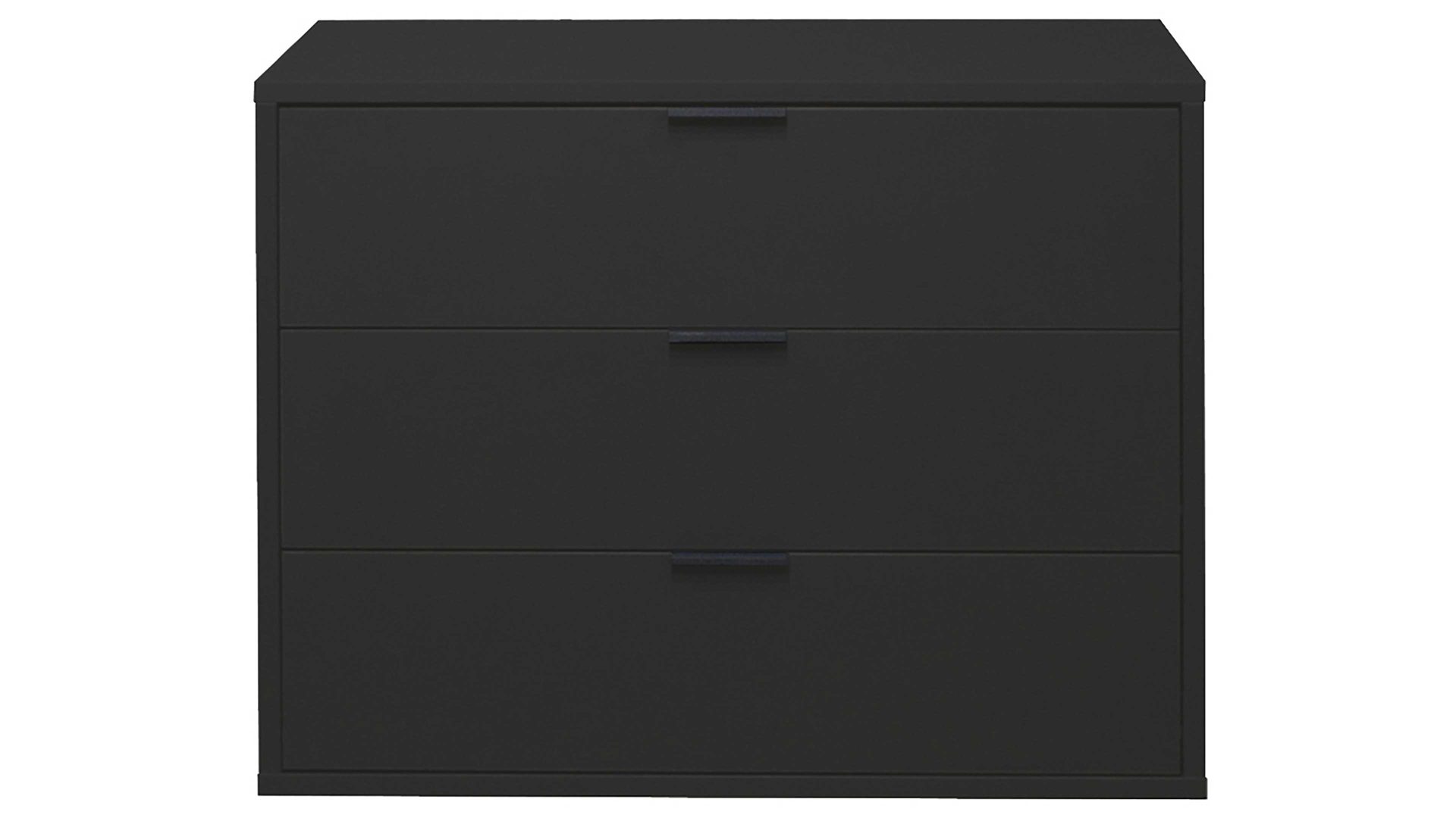Schubladenkommode Mäusbacher aus Holz in Anthrazit Kommodenserie Bonnie - Schubladenkommode anthrazitfarbener Mattlack - drei Schubladen, Breite ca. 81 cm
