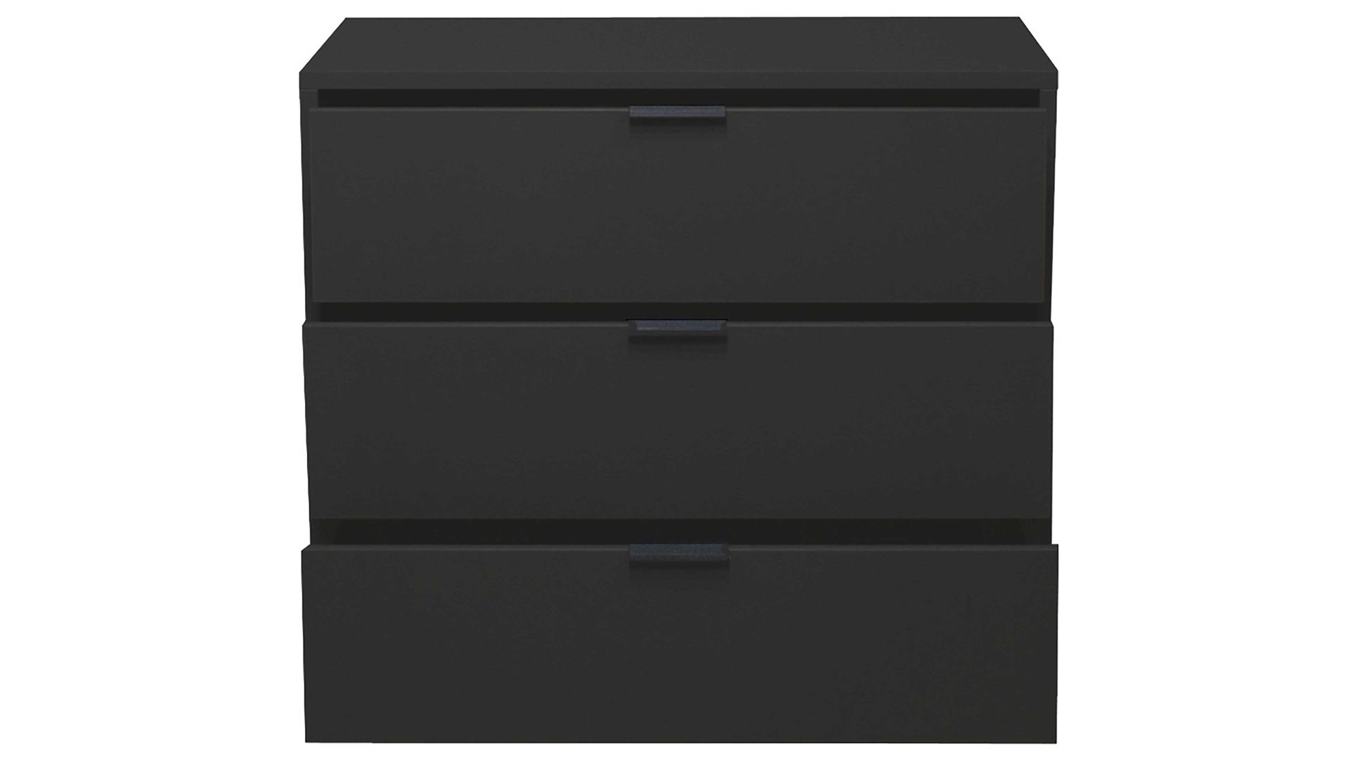 Schubladenkommode Mäusbacher aus Holz in Anthrazit Kommodenserie Bonnie - Schubladenkommode anthrazitfarbener Mattlack - drei Schubladen, Breite ca. 81 cm