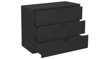 Schubladenkommode Mäusbacher aus Holz in Anthrazit Kommodenserie Bonnie - Schubladenkommode anthrazitfarbener Mattlack - drei Schubladen, Breite ca. 81 cm