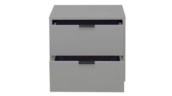 Nachtkommode Mäusbacher i.i. aus Holz in Hellgrau Kommodenserie Bonnie - Nachtkommode kreidegrauer Mattlack - zwei Schubladen