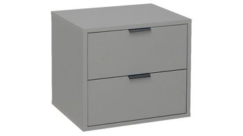 Nachtkommode Mäusbacher i.i. aus Holz in Hellgrau Kommodenserie Bonnie - Nachtkommode kreidegrauer Mattlack - zwei Schubladen