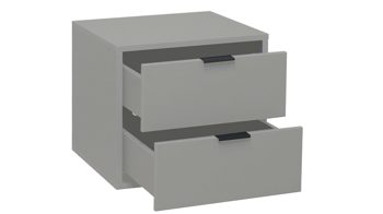 Nachtkommode Mäusbacher aus Holz in Hellgrau Kommodenserie Bonnie - Nachtkommode kreidegrauer Mattlack - zwei Schubladen