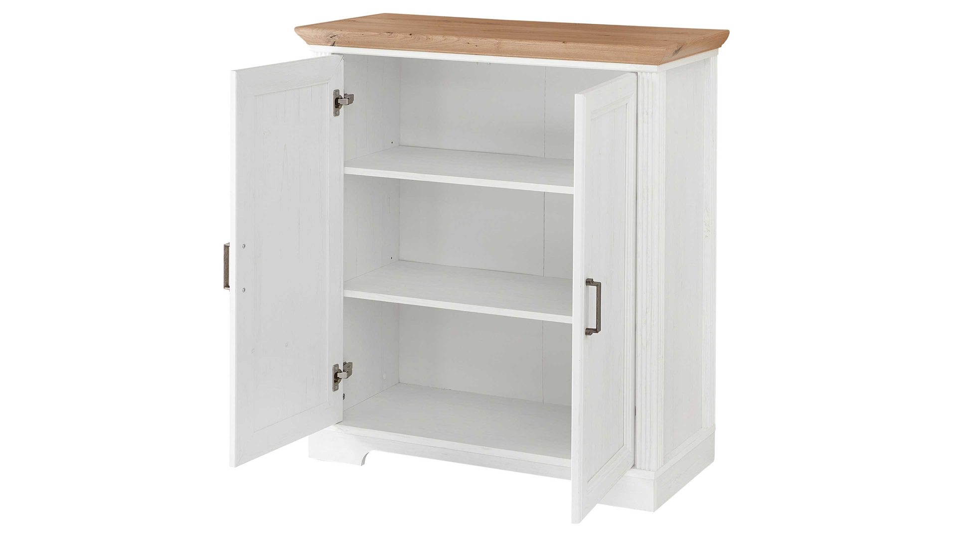 Türenkommode Innostyle aus Holz in Weiß Kommodenserie Jasmin - Türenkommode helle Pinie & Artisan Eiche – zwei Türen, Breite ca. 93 cm