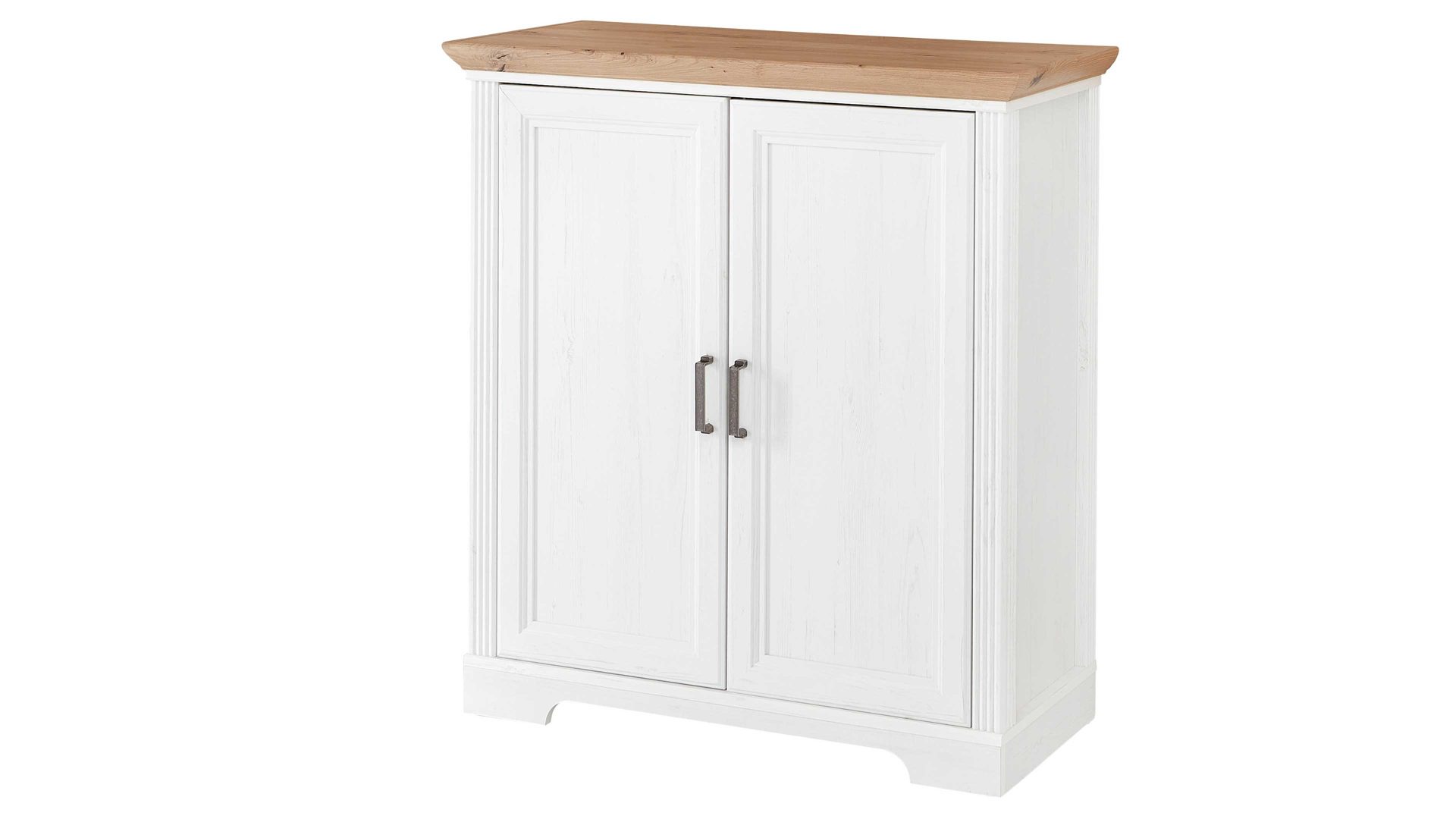 Türenkommode Innostyle aus Holz in Weiß Kommodenserie Jasmin - Türenkommode helle Pinie & Artisan Eiche – zwei Türen, Breite ca. 93 cm