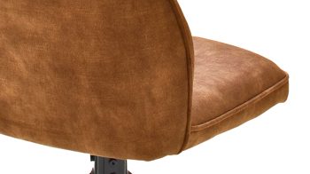 Vierfußstuhl Mca furniture aus Stoff in Orange Polstertsuhl Ottawa curryfarbener Velours