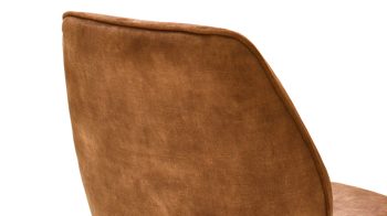 Vierfußstuhl Mca furniture aus Stoff in Orange Polstertsuhl Ottawa curryfarbener Velours